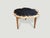 Andrianna Shamaris Palm Petrified Wood Side Table with Teak Base For Sale - Image 4 of 4