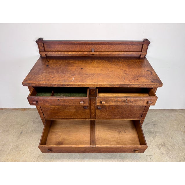 Wood Stickley Style Arts & Crafts Mission Oak Buffet / Sideboard by Standard Table Co. For Sale - Image 7 of 12