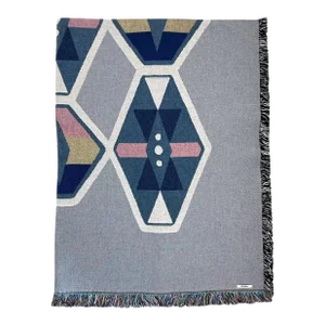 Rousseau Petite Loom Woven Throw Blanket, Fog Gray Geo