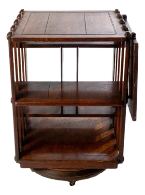 Antique Oak Revolving Bookcase Patented 1888