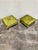 Hollywood Regency Hollywood Regency Olive Green Silk Button Tufted Footstools - A Pair For Sale - Image 3 of 12