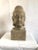 1960s Painted Cast Terracotta Zen Buddha Head Statue with Base For Sale - Image 9 of 13