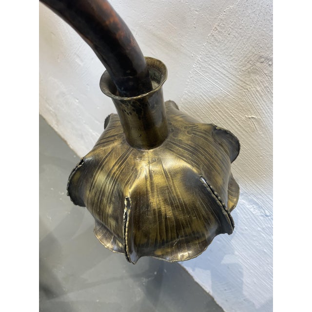 Floral Lamp in Brass and Copper, 1960s For Sale - Image 6 of 12