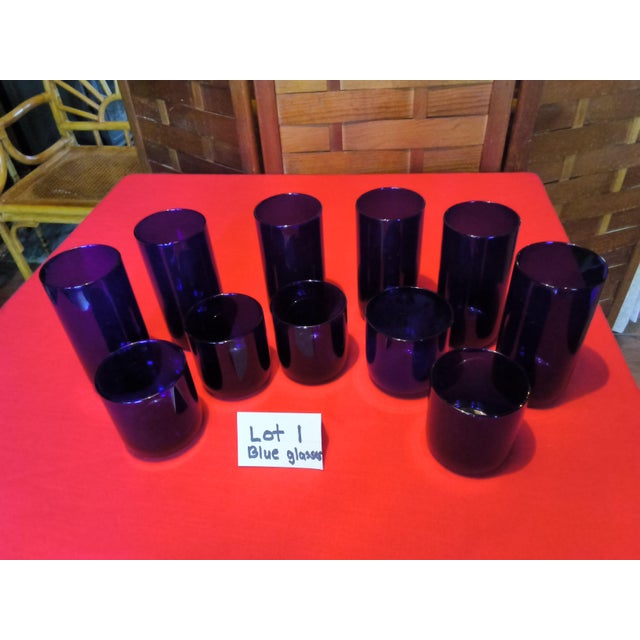 Vintage American 250th Birthday Celebration Tableware and Decorations; Leo Ward Blue Glasses, Pewter, Flags, Eagles and Red, White and Blue Decor For Sale - Image 11 of 18