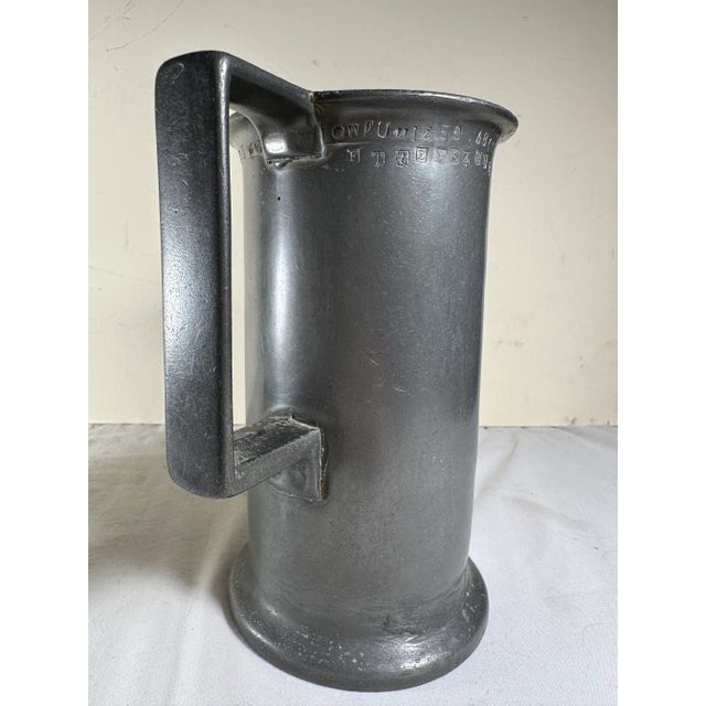 Two Antique French Heavy Pewter Measuring Tankards For Sale - Image 9 of 17