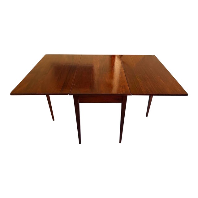Vintage Federal Style Solid Wood Drop Leaf Dining Table For Sale