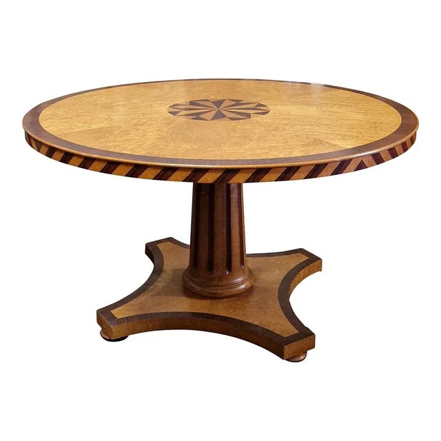First Half of the 20th Century Biedermeier Circular Living Room Table, Italy, 1980s For Sale - Image 6 of 6