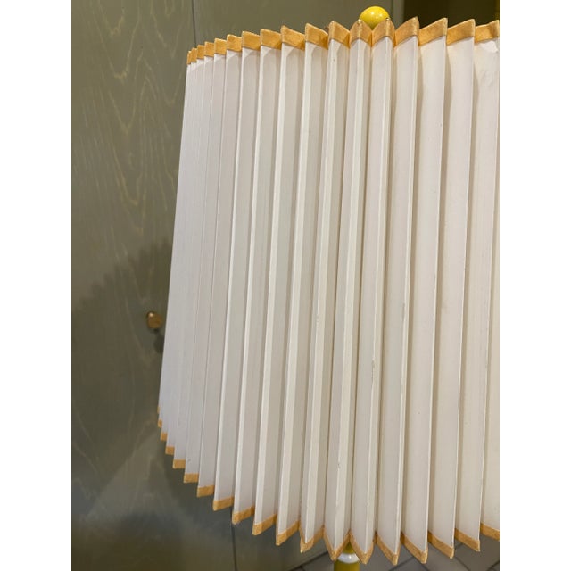 1960s Mid Century Yellow Floor Lamp With Shade For Sale - Image 4 of 8
