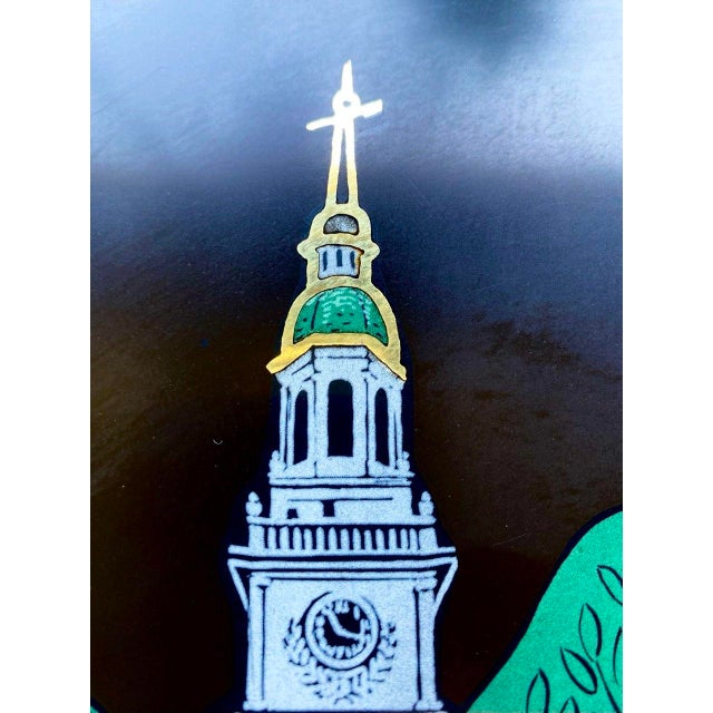 Black Vintage Couroc Bicentennial Tray – John Hancock, Liberty Bell & Independence Hall Inlay – Monterey California For Sale - Image 8 of 12