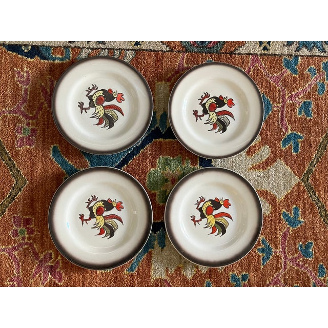 Red 1960s Metlox Poppytrail Red Rooster Dinnerware Set 4 Place Settings For Sale - Image 8 of 11