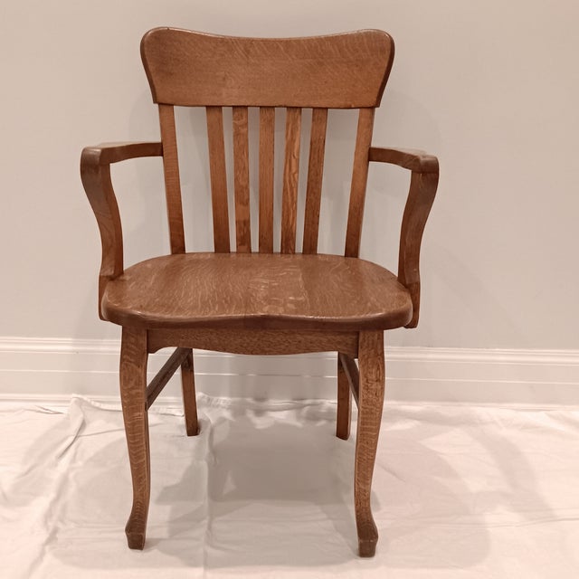 Vintage Mission Style Arts & Crafts Quarter Sawn Oak Armchair For Sale - Image 16 of 16