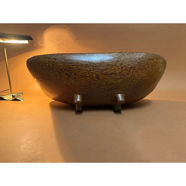 Large Palm Wood Fruit Basket, 1950, in Very Good conditions. Designed 1950 to 1959