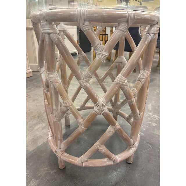 Hollywood Regency Vintage Henry Link Rattan Dining Set. Palm Beach Regency For Sale - Image 3 of 18