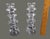 Vintage Elegant Pair Crystal Candlesticks Stacked Geometric Tower Design Marked For Sale - Image 6 of 8