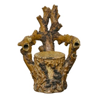 English Terracotta Coral-Inspired Grotto Chair with Patina, Circa 1900 For Sale