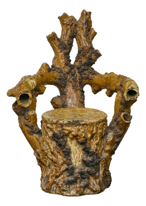English Terracotta Coral-Inspired Grotto Chair with Patina, Circa 1900