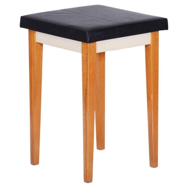 Wood Mid-Century Stool in Beech, Czech, 1950s For Sale - Image 7 of 7