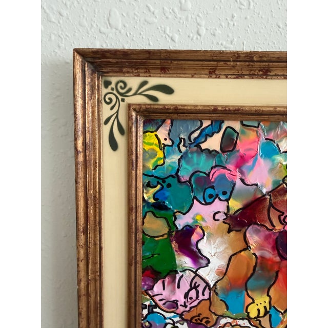 Set of 2 Abstract Paintings by Serg Graff "Flower Fairy" | "Mr Umbrella" Framed For Sale - Image 9 of 17