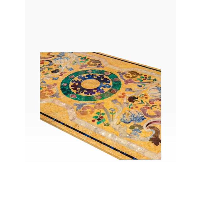 Italian Baroque Scagliola-Style Painted Marble Top Dining or Refectory Table For Sale In Los Angeles - Image 6 of 8