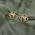 Metal Vintage Elizabeth Locke Quatrefoil 18k Gold and Diamond Earrings, A Pair For Sale - Image 7 of 9