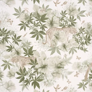 SAMPLE - Schumacher X Katie Lydon Nocturnum Wallpaper In Ivory & Olive