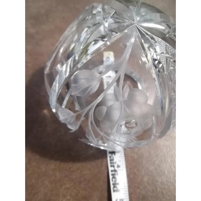Vintage Cut Crystal Sphere Ashtray For Sale - Image 4 of 12