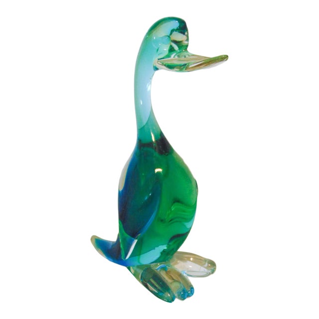 Mid-Century Murano Glass Stylized Duck For Sale