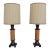 Vintage Rattan Column Table Lamps - Set of 2 For Sale