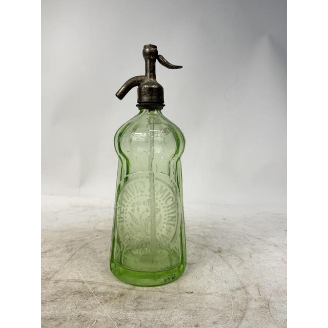Green Vintage Italian Glass Soda Water, 1930s For Sale - Image 8 of 8