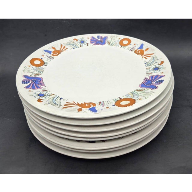 Mid-Century Modern Vintage Villeroy & Boch "Acapulco" Plates, Set of 8 For Sale - Image 3 of 14