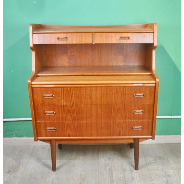 Mid-Century Modern Danish Desk in Teak Veneer, 1960s For Sale - Image 3 of 18