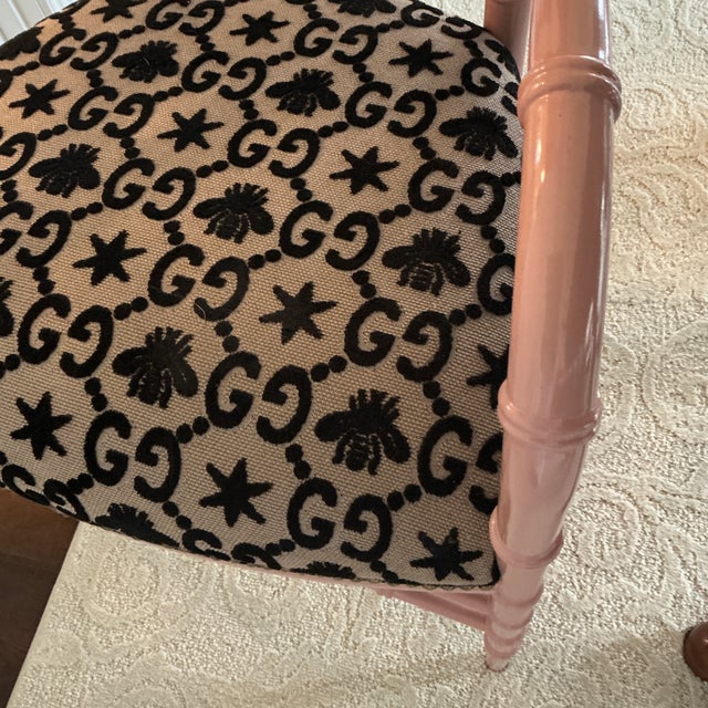 Traditional Chiavari Gg Bees Chair With Arm Rest Gucci For Sale - Image 3 of 12