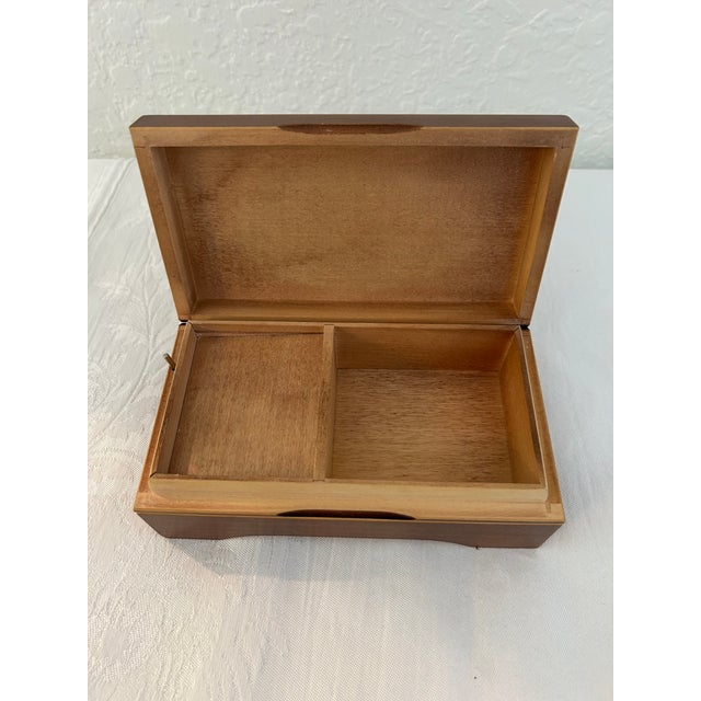 1970s Vintage Reuge Romance Swiss Wood Keepsake Music Box For Sale - Image 5 of 7