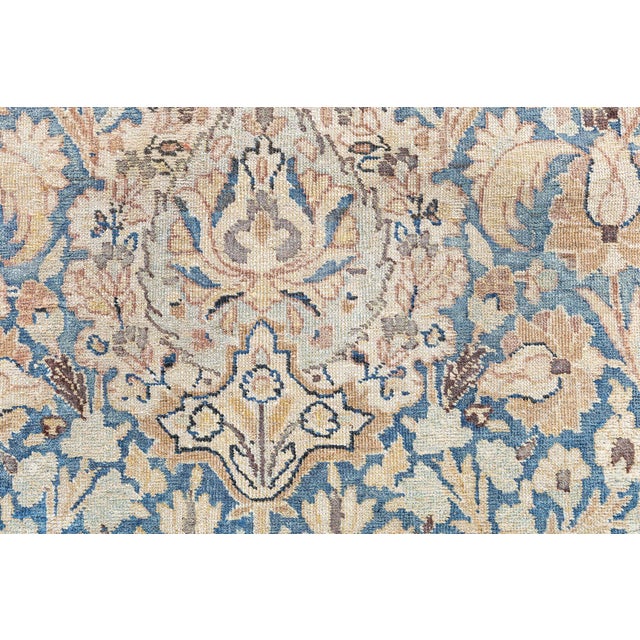 Beige Antique Persian Meshad Handmade Wool Rug For Sale - Image 8 of 9