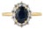 VRJewels 1.55ct Blue Sapphire Diamond Halo Ring Size 7 in 14k Yellow Gold For Sale