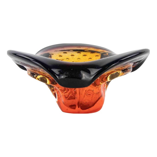 Vintage Glass Bowl attributed to Seguso Vetri d'Arte, 1970s For Sale
