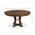 Transitional Round Dining Table, Medium - Light Brown Oak With Hammered Iron Accents For Sale - Image 11 of 11