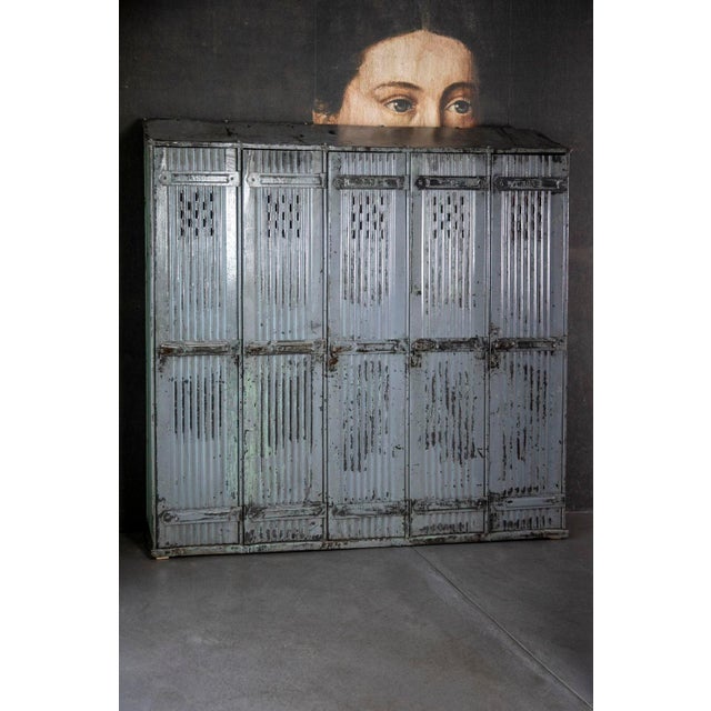 Vintage Metal Cabinet with 5 Doors from the Strafor Company, 1920s For Sale - Image 11 of 11