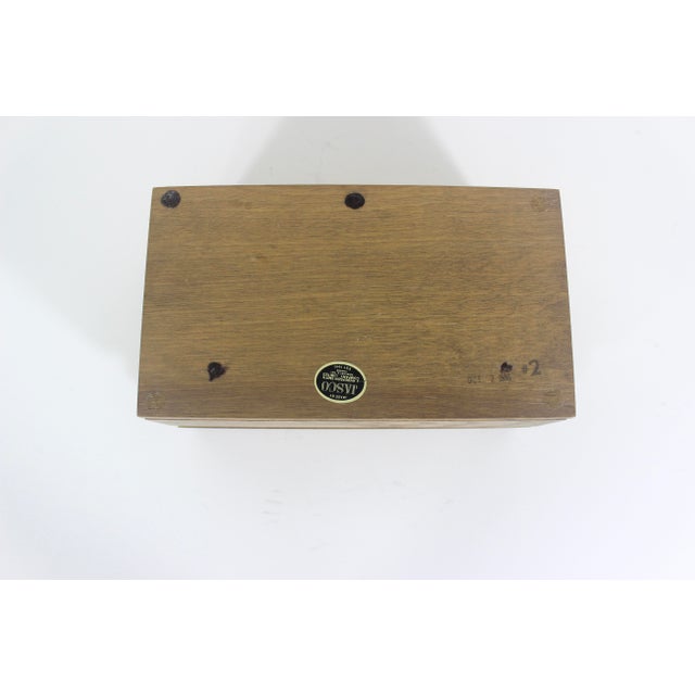 Vintage Oak Wood Jewelry Box Trinket Lidded Box Mens Jewellery Box, Gift Storage Wood Grain Masculine For Sale - Image 12 of 12