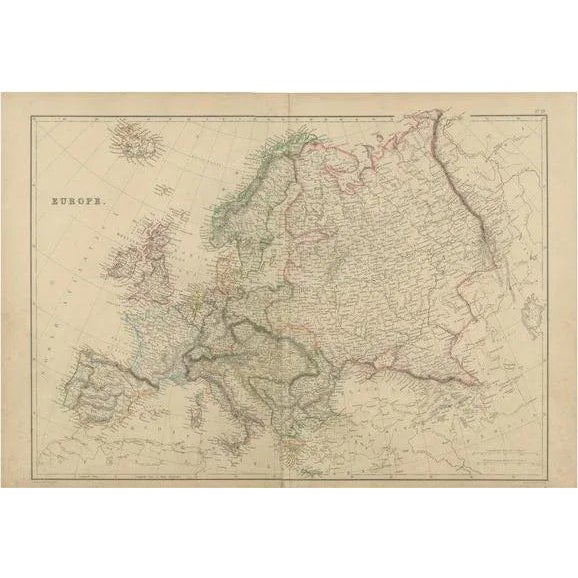 Antique Map of Europe by W. G. Blackie, 1859 For Sale - Image 6 of 6