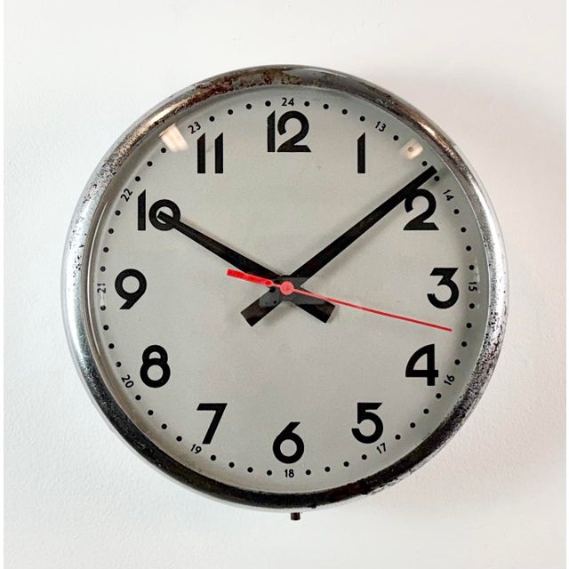 Metal Vintage Wall Clock from PAl, 1950s For Sale - Image 7 of 18