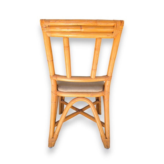 1950s Mid Century Rattan Grasscloth Streamline Wood Desk and Chair For Sale - Image 11 of 11