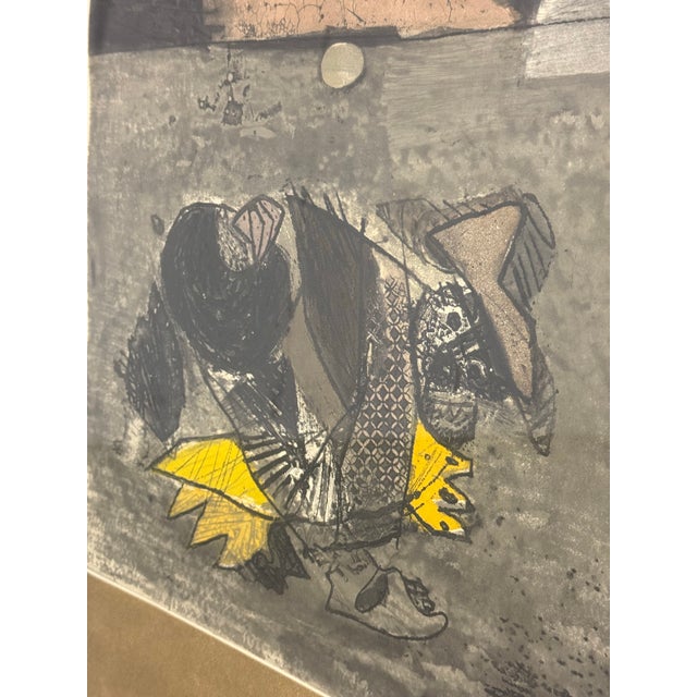An etching and aquatint by Spanish artist Jose Ortega 'Segador y burro' , 1963. Jose García Ortega (Spanish,1921-1990)....