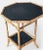 Vintage Coastal Bamboo Octagonal End Table With Black Inset Shelves For Sale In Los Angeles - Image 6 of 18