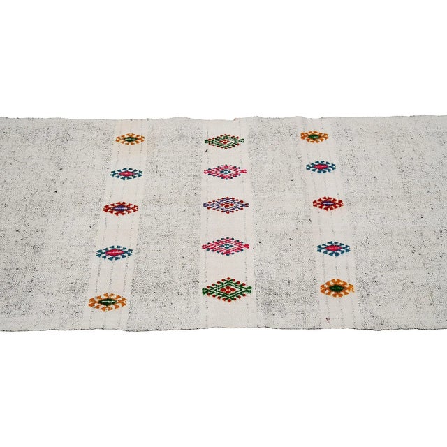 Mid 20th Century Long Vintage Gray Kilim Runner For Sale - Image 4 of 7