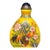 Late 19th Century Glass Snuff Bottle With Painted Rooster and Flower Motif, 150g For Sale