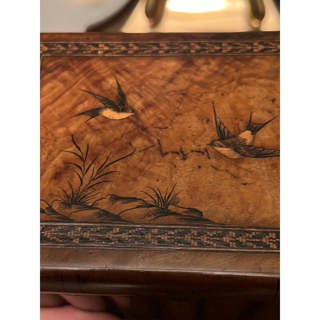 English Antique Marquetry Inlaid Faux Book Front "Hidden Storage" Box For Sale - Image 3 of 10