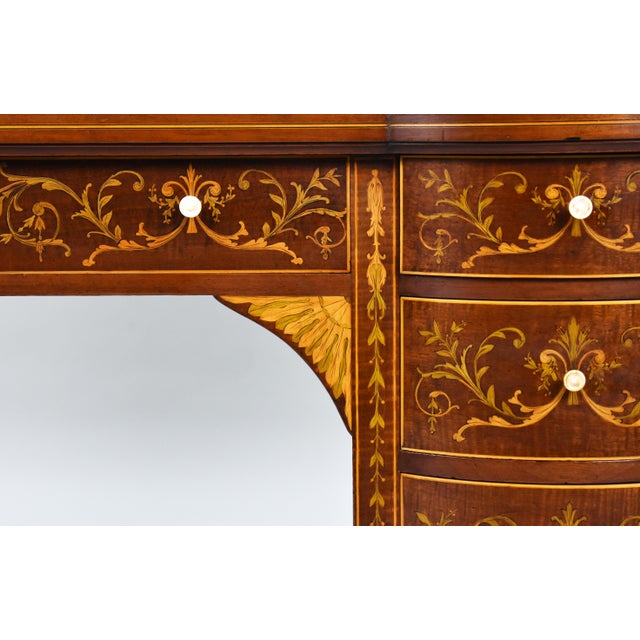 19th Century Victorian English Marquetry Inlaid Carlton House Desk For Sale - Image 12 of 18