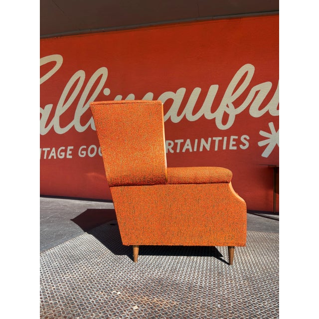 Mid Century Wingback Armchair For Sale - Image 4 of 9
