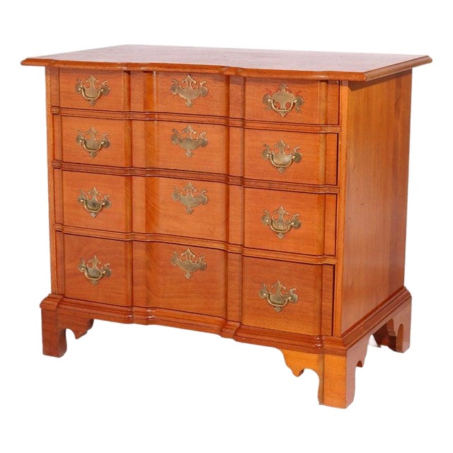 English Chippendale Style Block Front Chest, Bartley Collection, 20th C For Sale